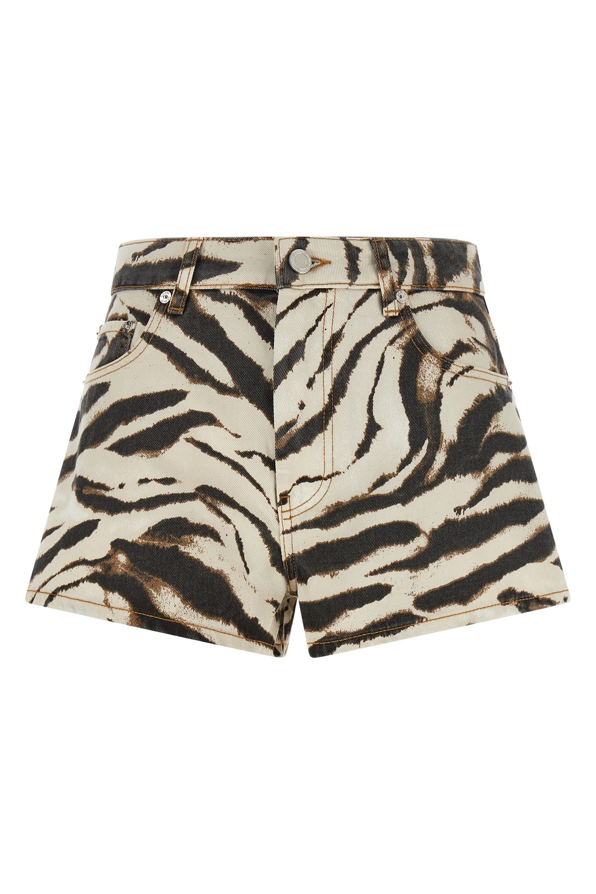 GANNI 'Zebra Denim' Shorts