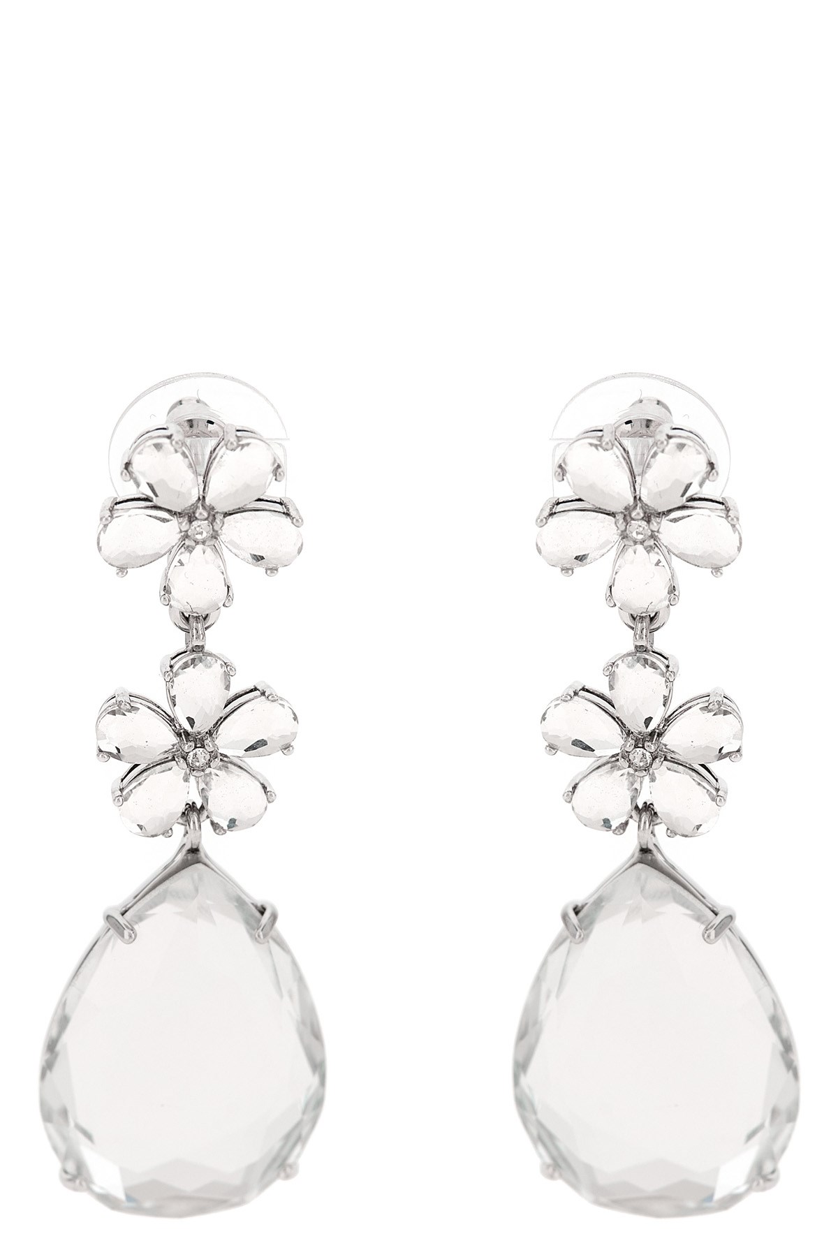 'Crystal Flower Tiered' Earrings - Size U