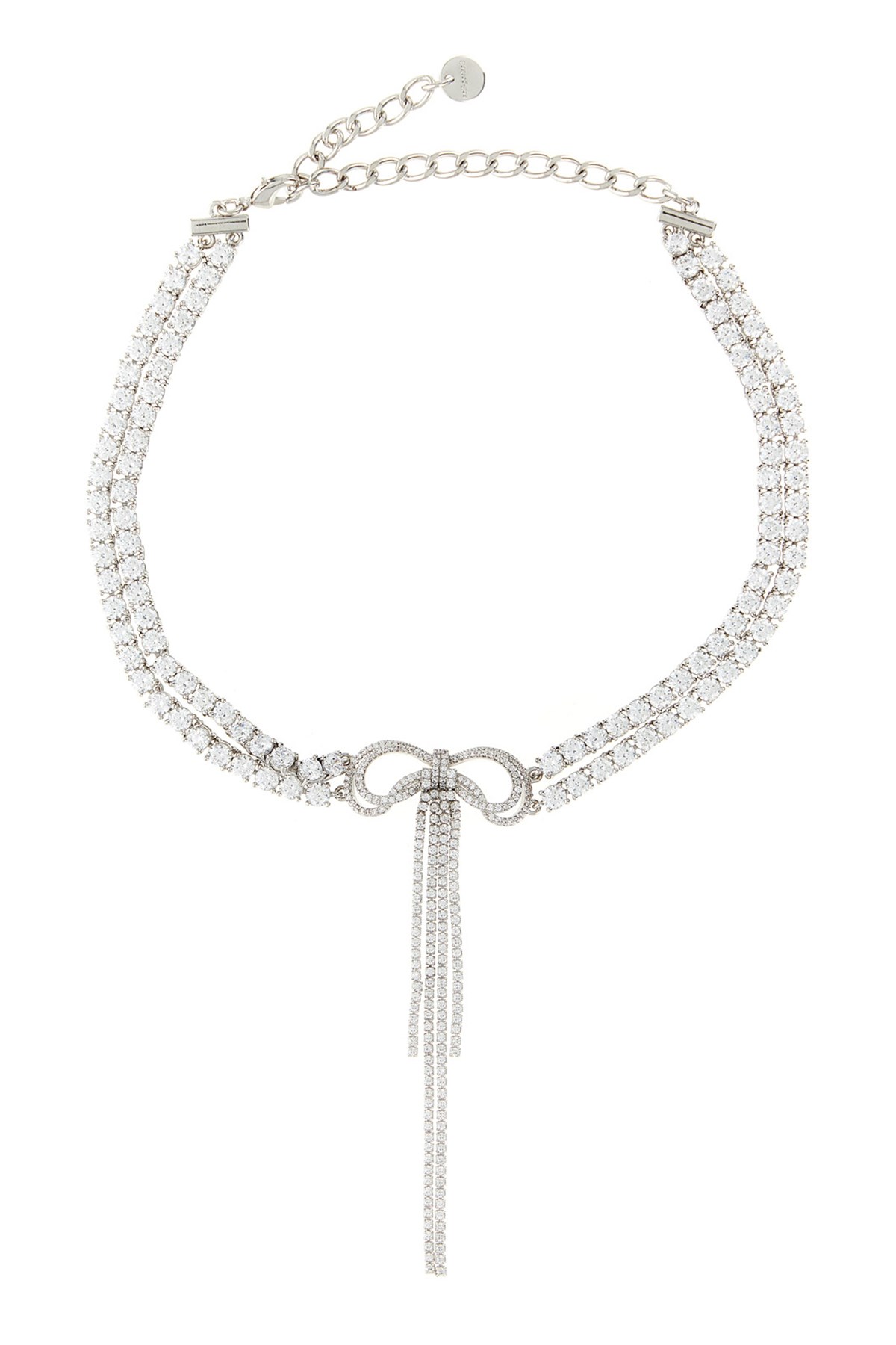 'Double Crystal Bow' Necklace