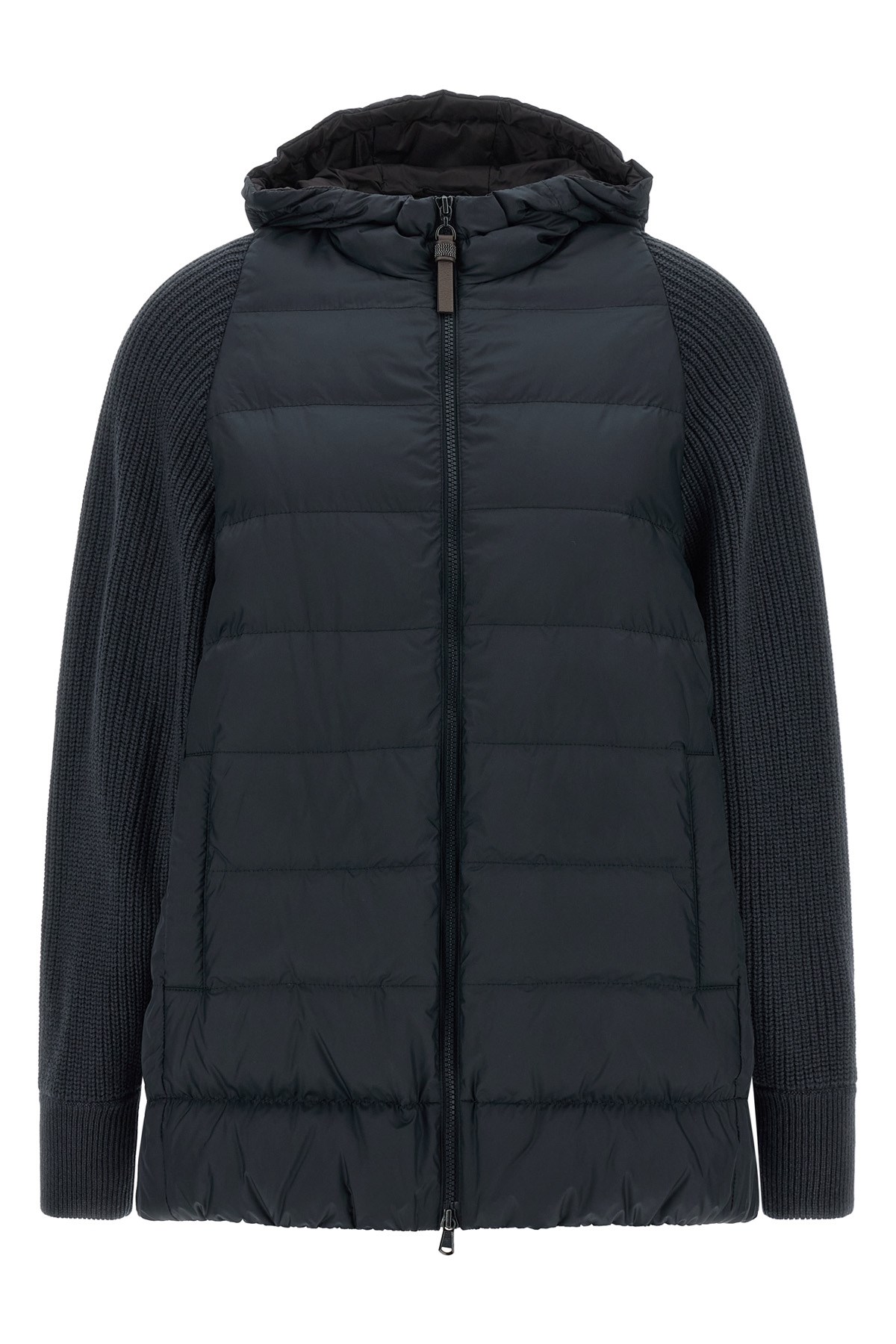 'Shiny Zipper Pull' Down Jacket - Size 38 IT