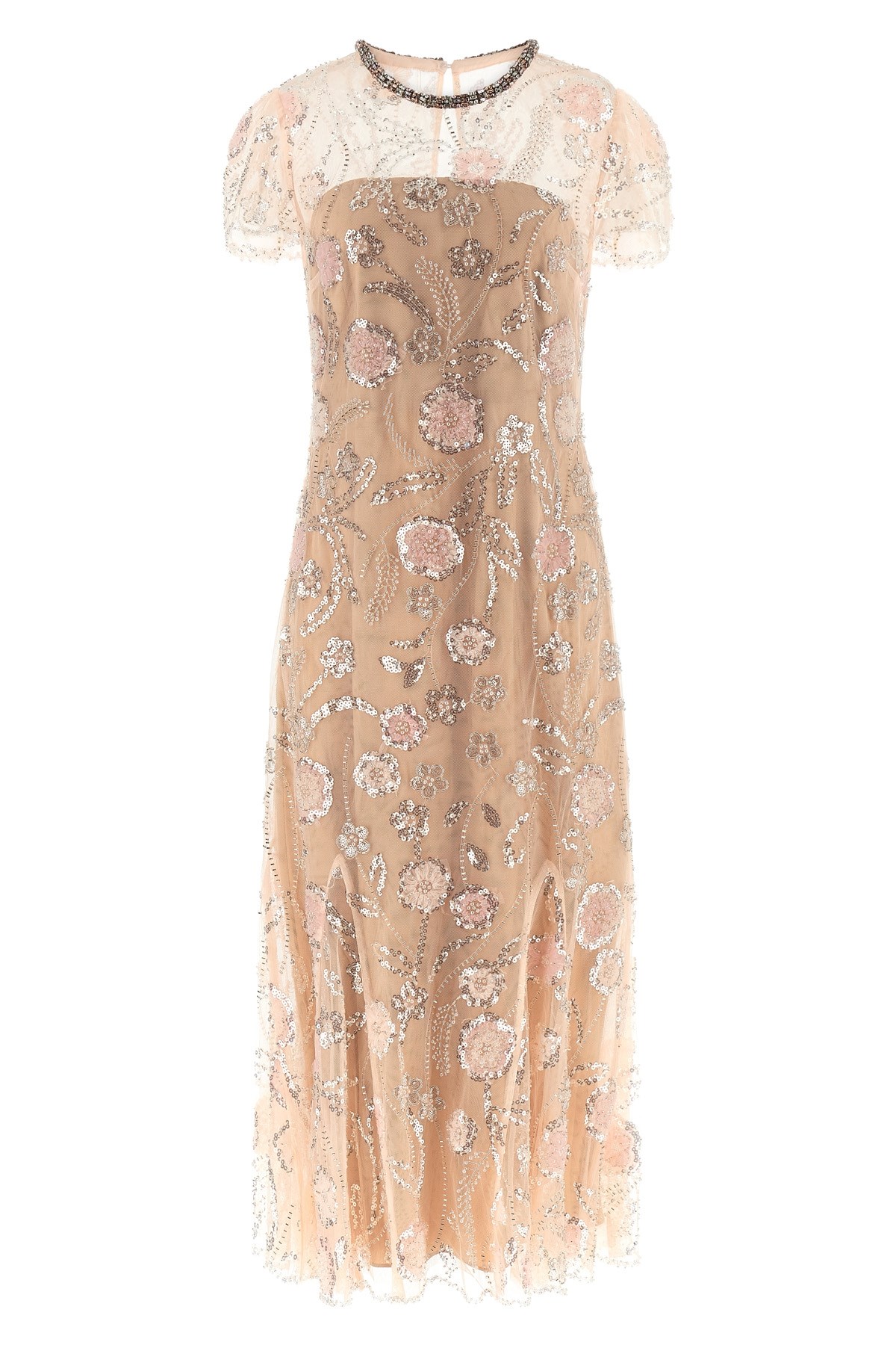 SELF PORTRAIT Abito 'Pink Flower Sequin Embellished Midi'