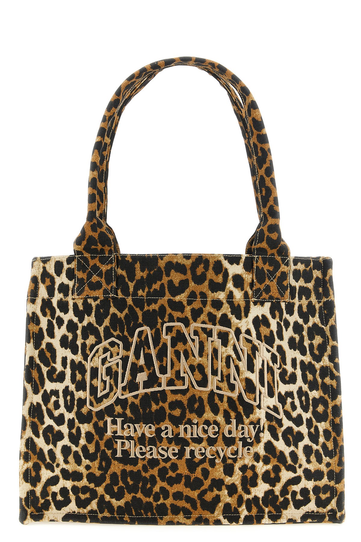 GANNI Große Schopper-Tasche "Leopard"　GANNI ラージショッパーバッグ「レオパード」 GANNI
