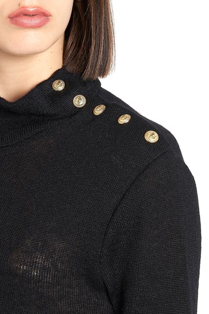turtleneck sweater with shoulder buttons