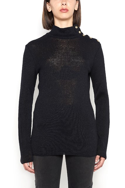turtleneck sweater with shoulder buttons