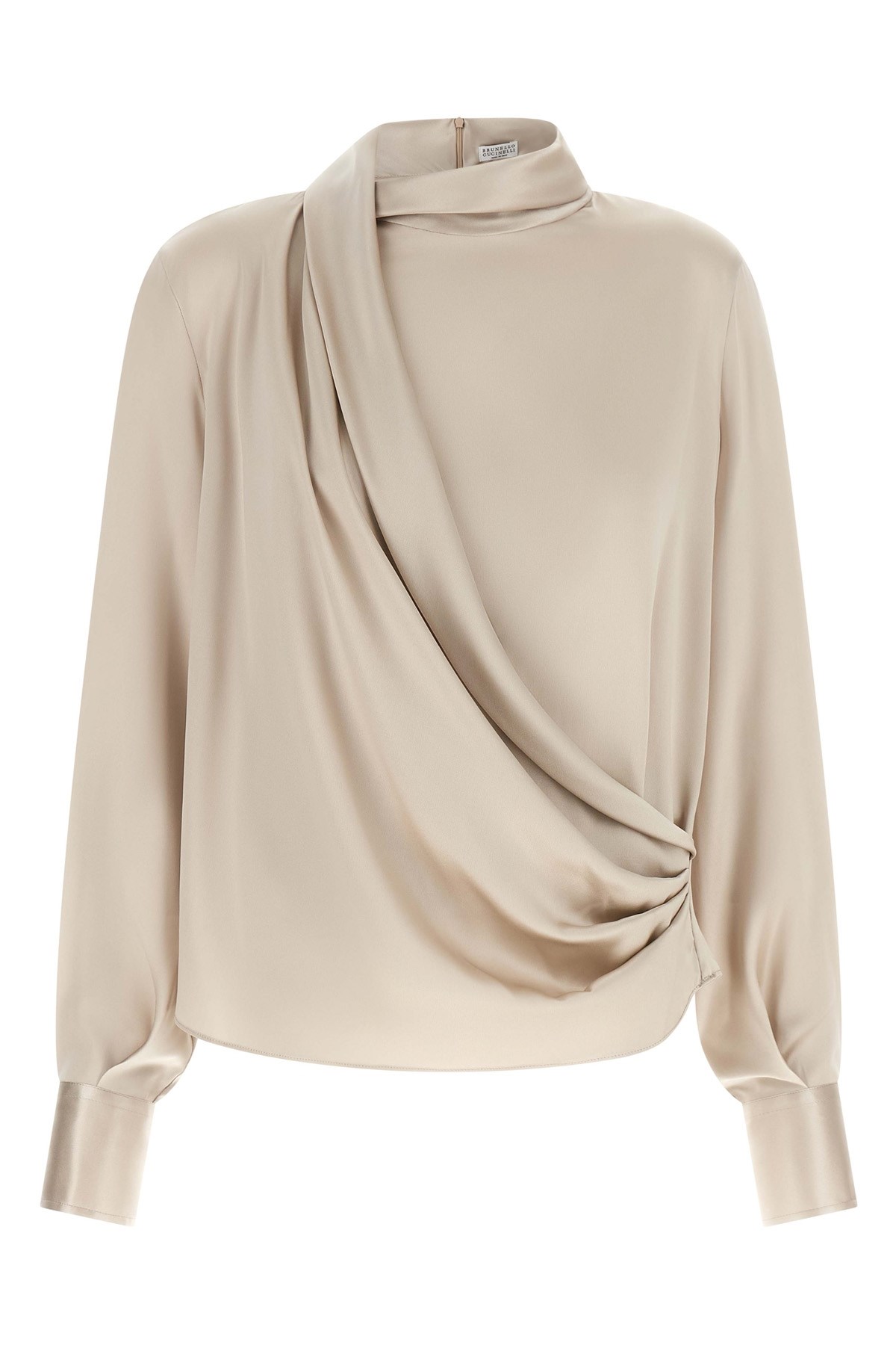 BRUNELLO CUCINELLI Asymmetric Draped Blouse