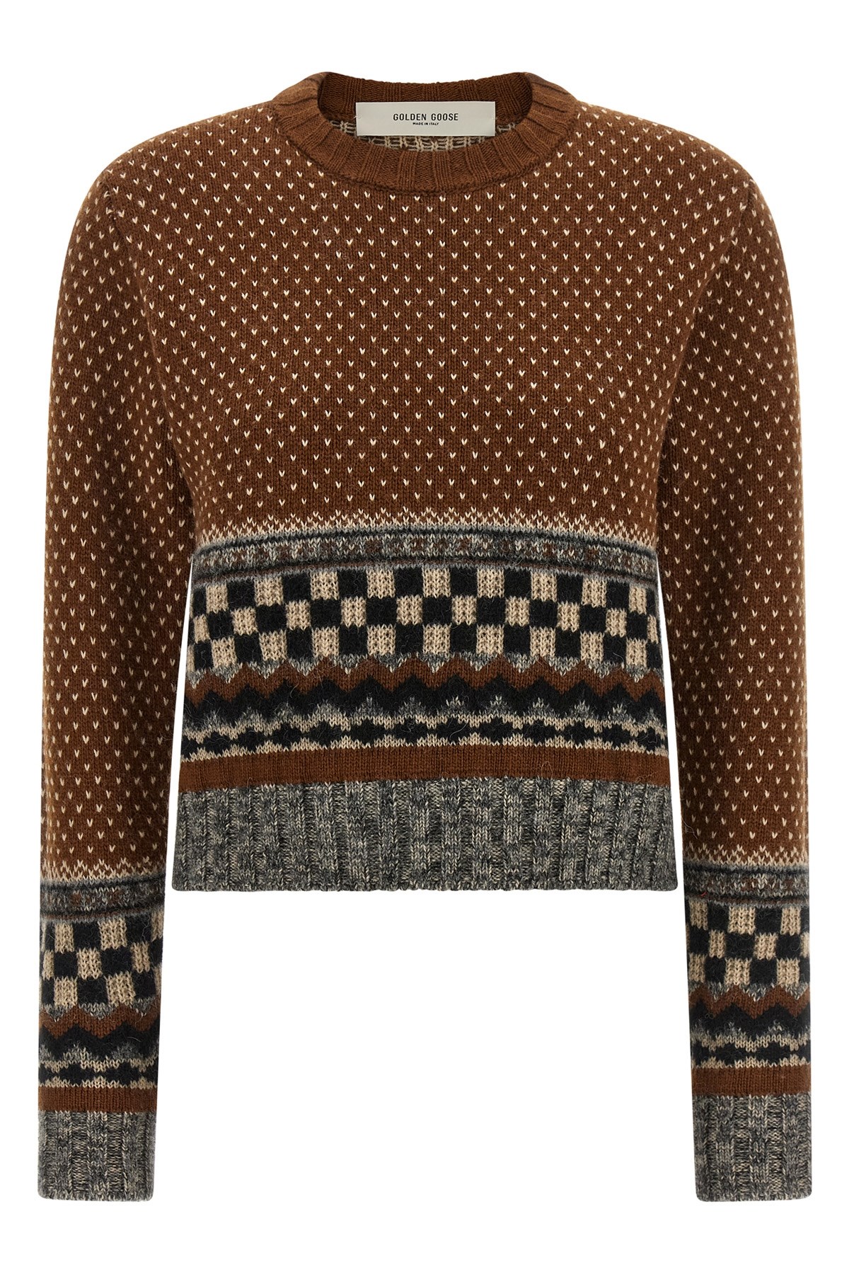 GOLDEN GOOSE Jacquard-Pullover "Journey"　GOLDEN GOOSE ジャカードプルオーバー「Journey」 GOLDEN