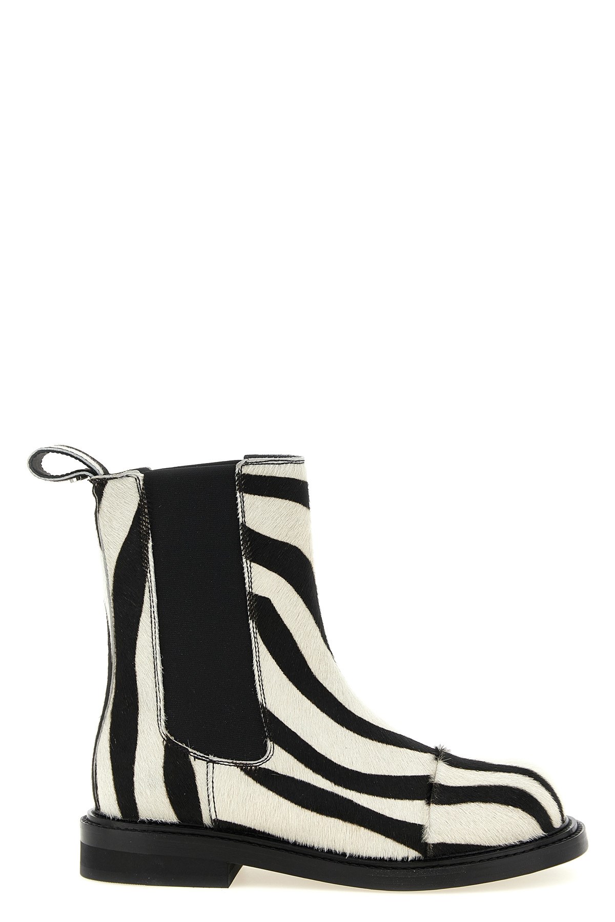Moschino Zebra Pattern Ankle Boots Elastic Panels In Multi