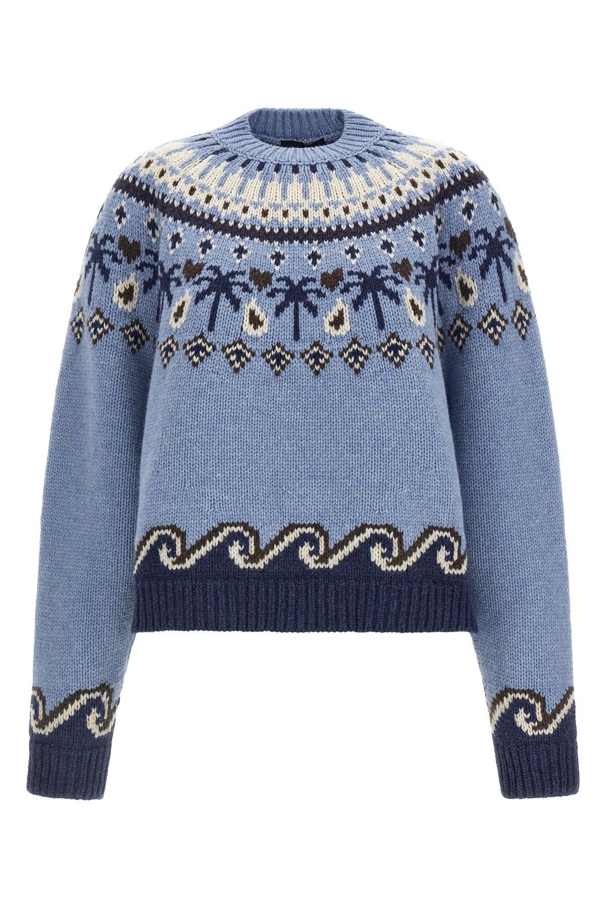 Alanui 'sweet Winter' Sweater In Light Blue