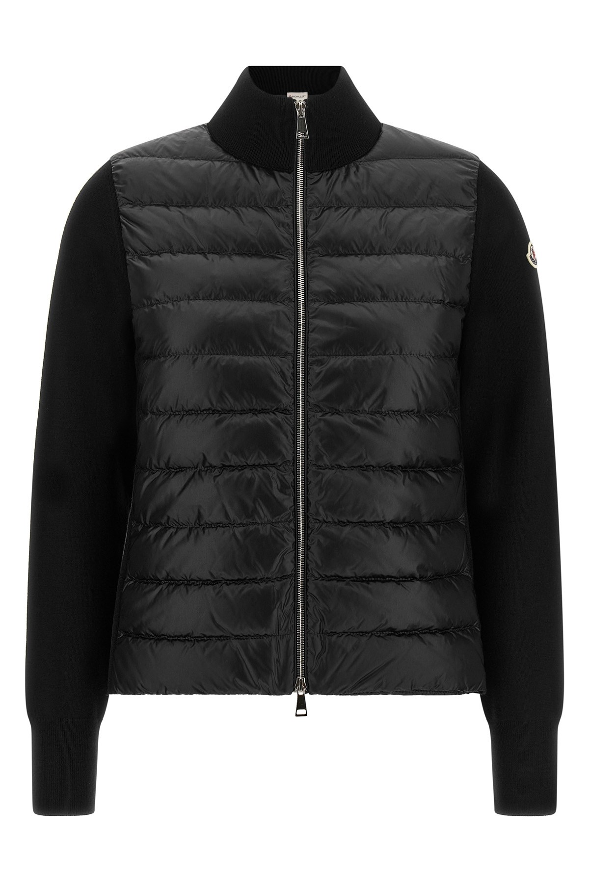 Moncler Padded Cardigan In Black