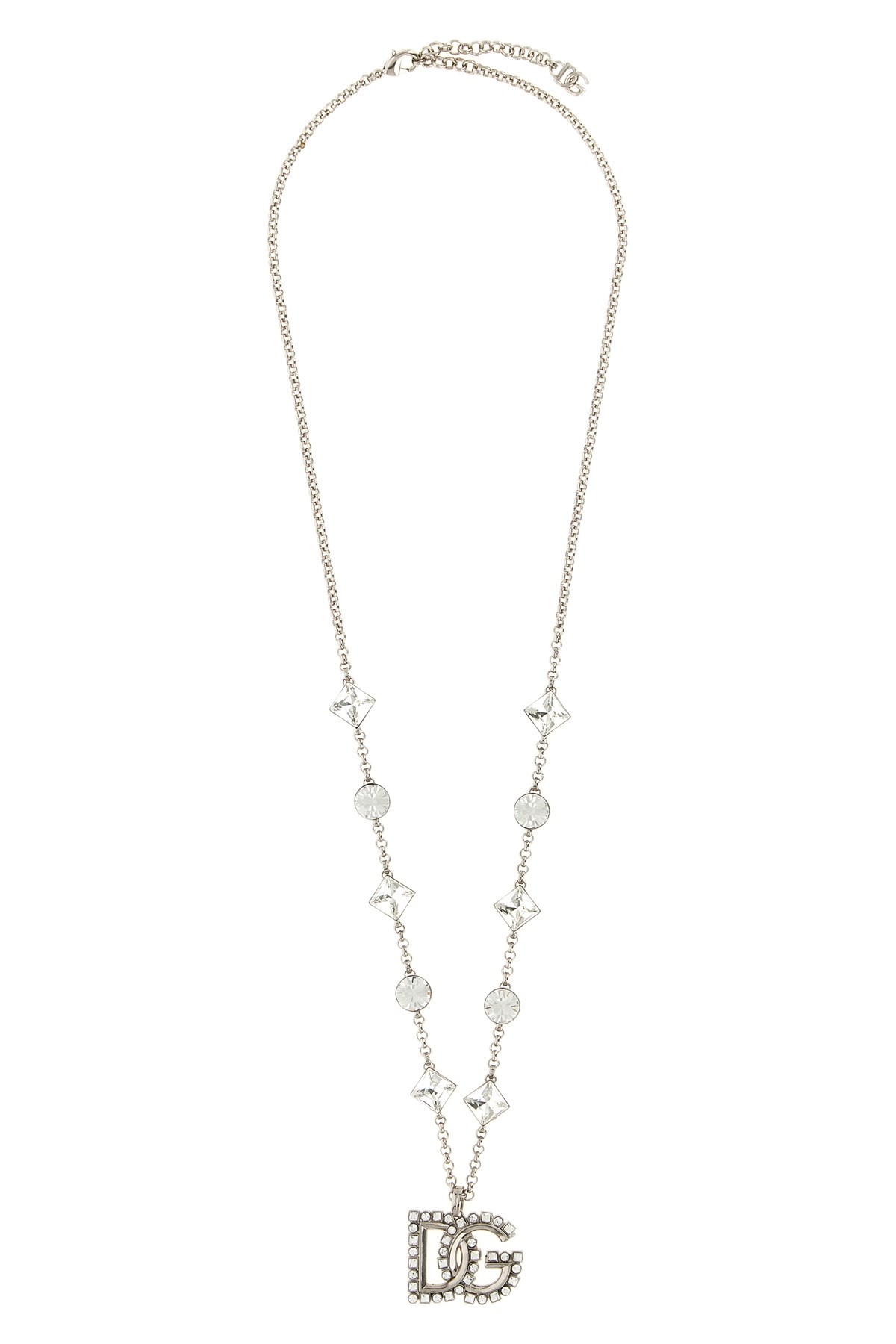 Dolce & Gabbana Dg Pendant Necklace In Silver