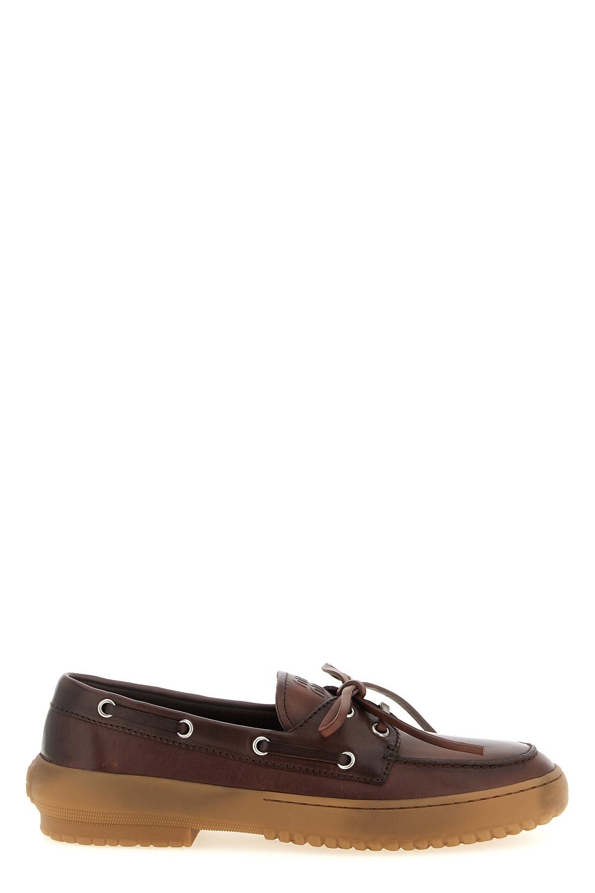 Miu Miu 'deck' Leather Loafers In Brown