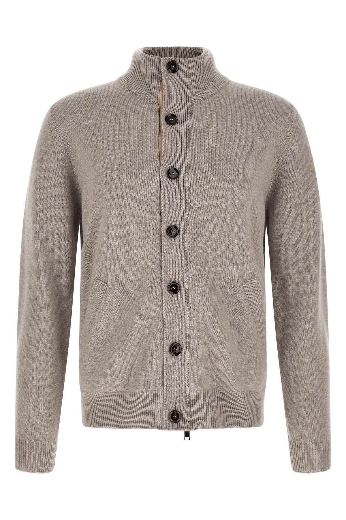 Brioni Cardigan With Price List Collar In Beige