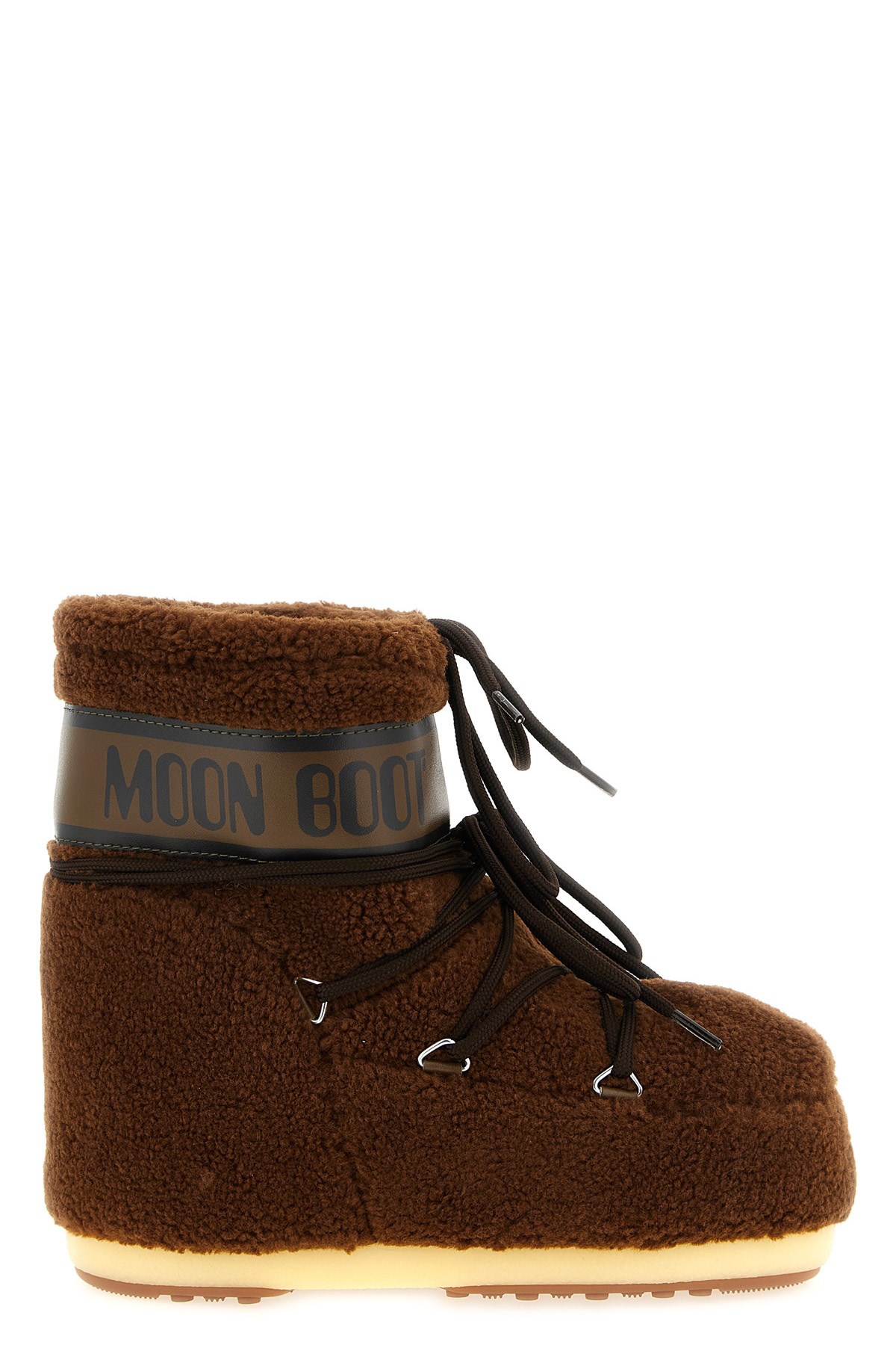 Moon Boot Icon Low Fleece Ankle Boots In Brown