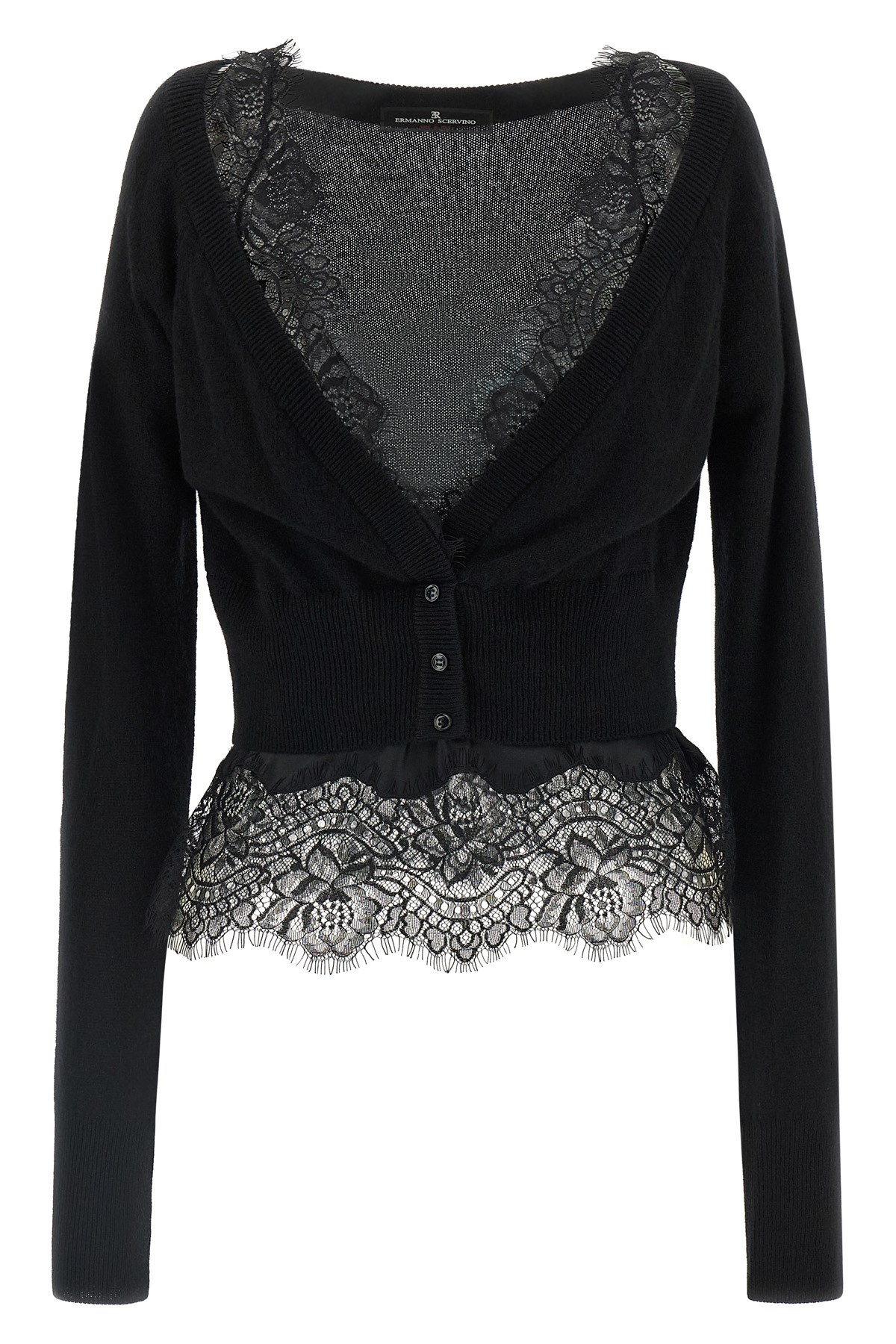 Ermanno Scervino Lace Cardigan In Black