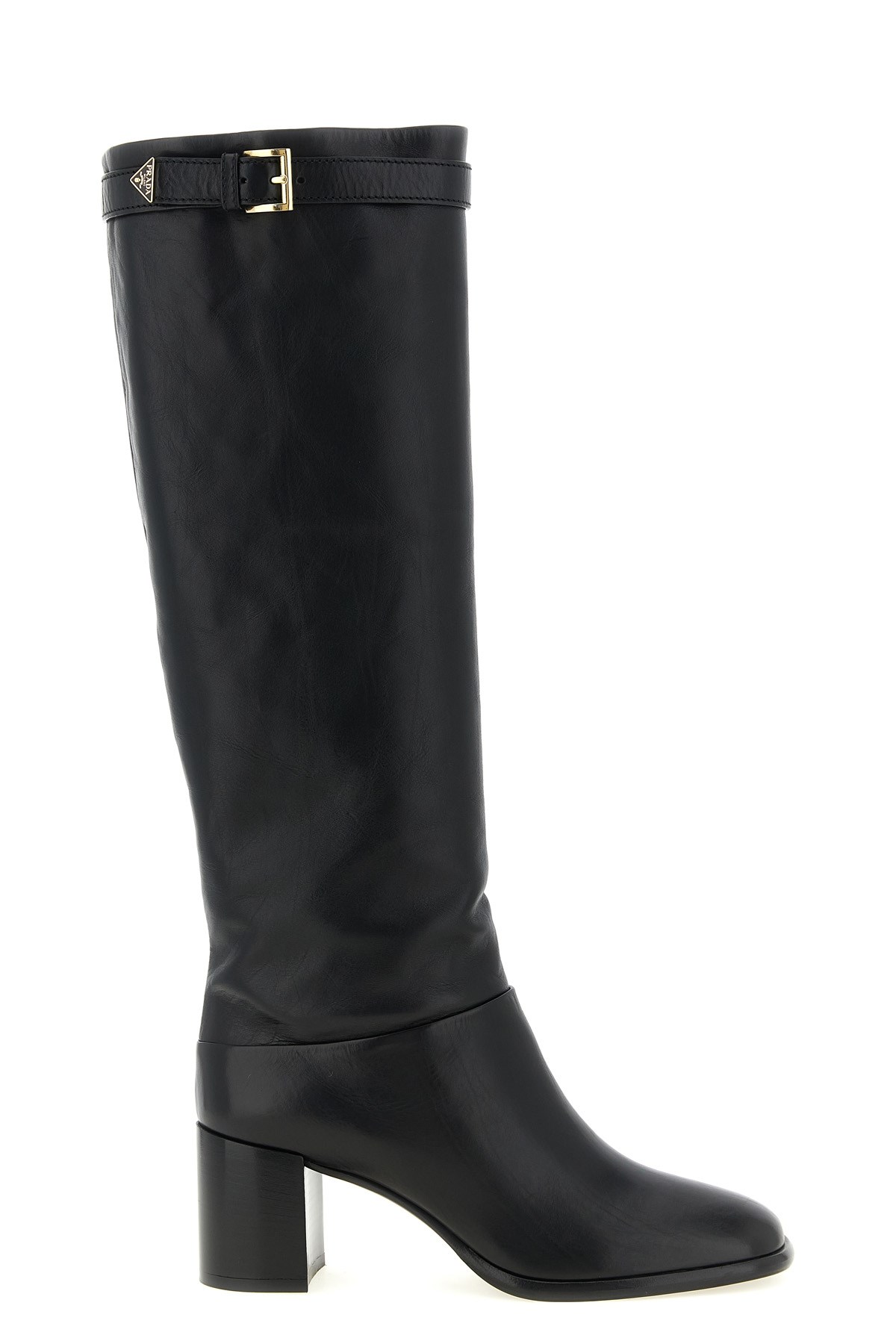 PRADA High Boots With Buckle And Logo