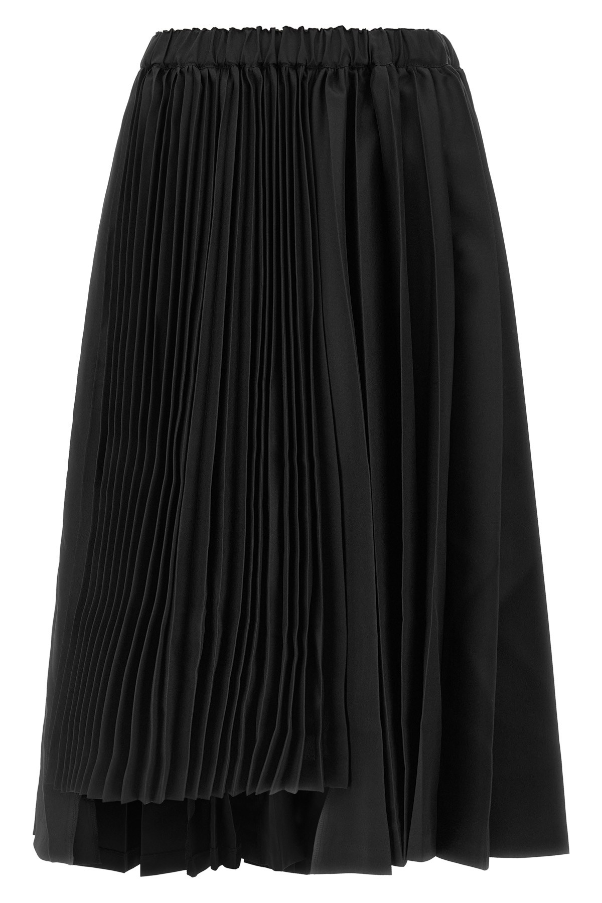 Comme Des Garcons Black Asymmetrical Pleated Skirt In Schwarz