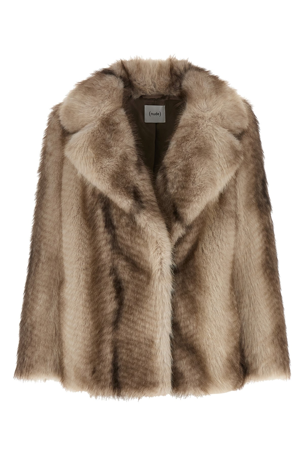 Nude Faux Fur Jacket In Beige