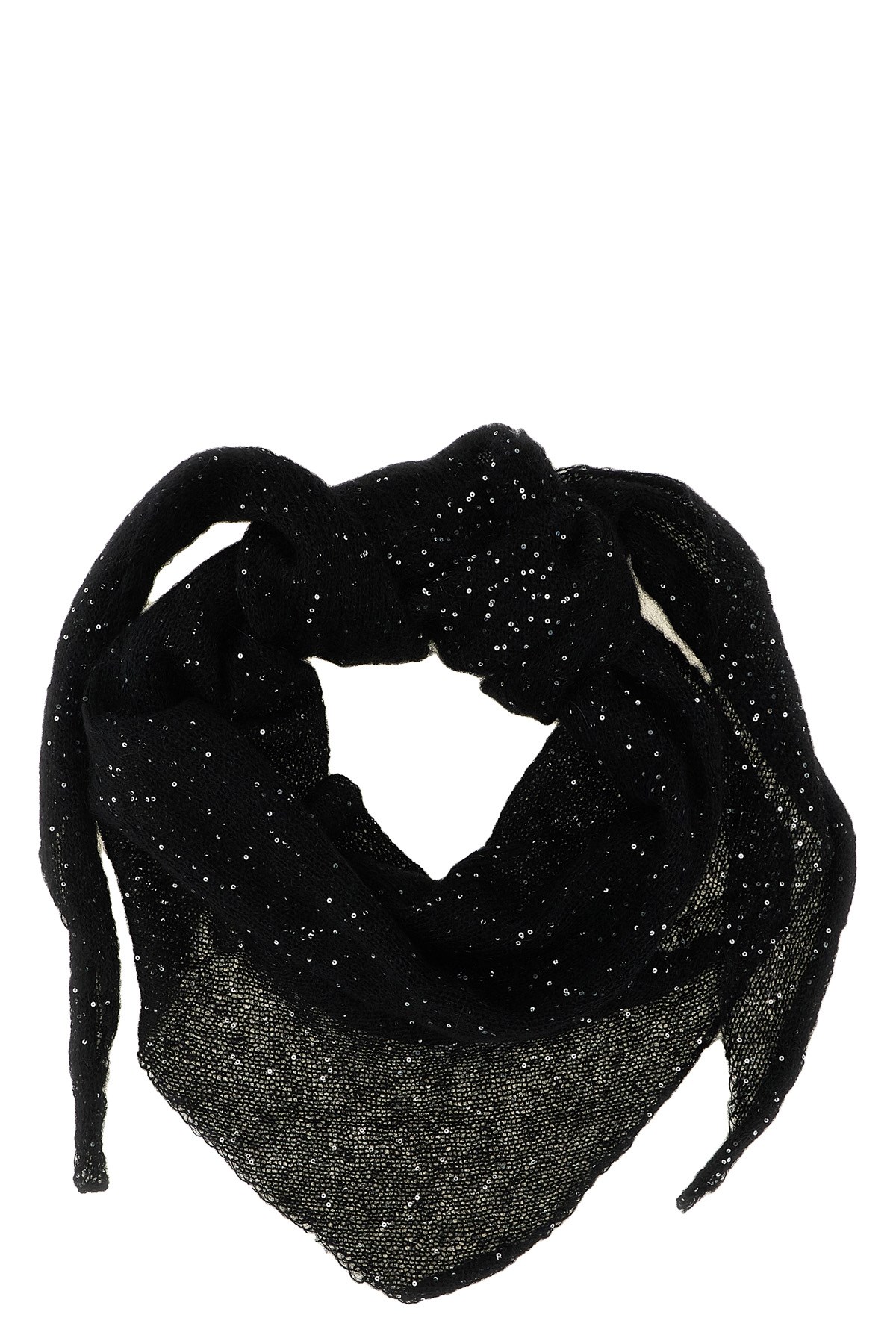 Nude Micro Sequin Scarf In Black