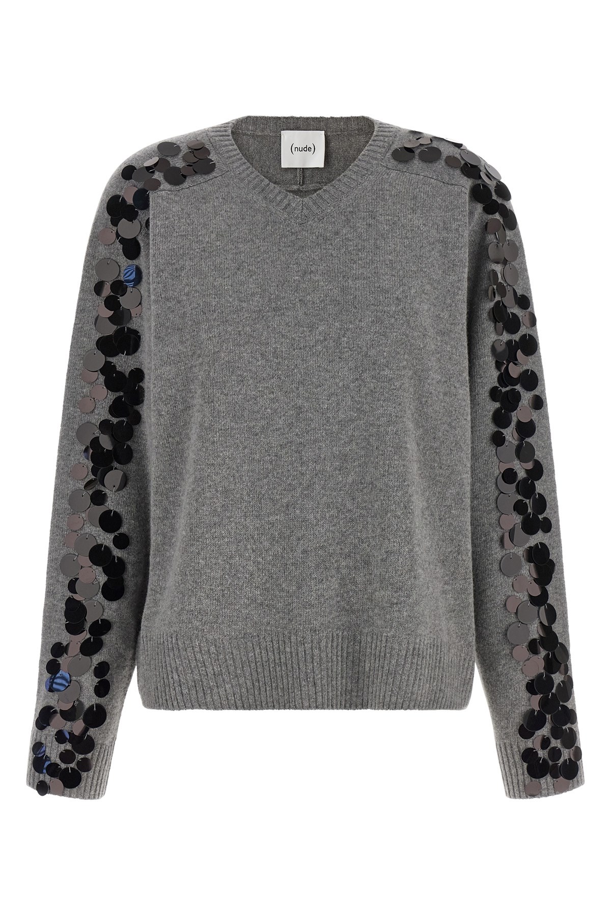 Nude Sequin Sweater In Grigio