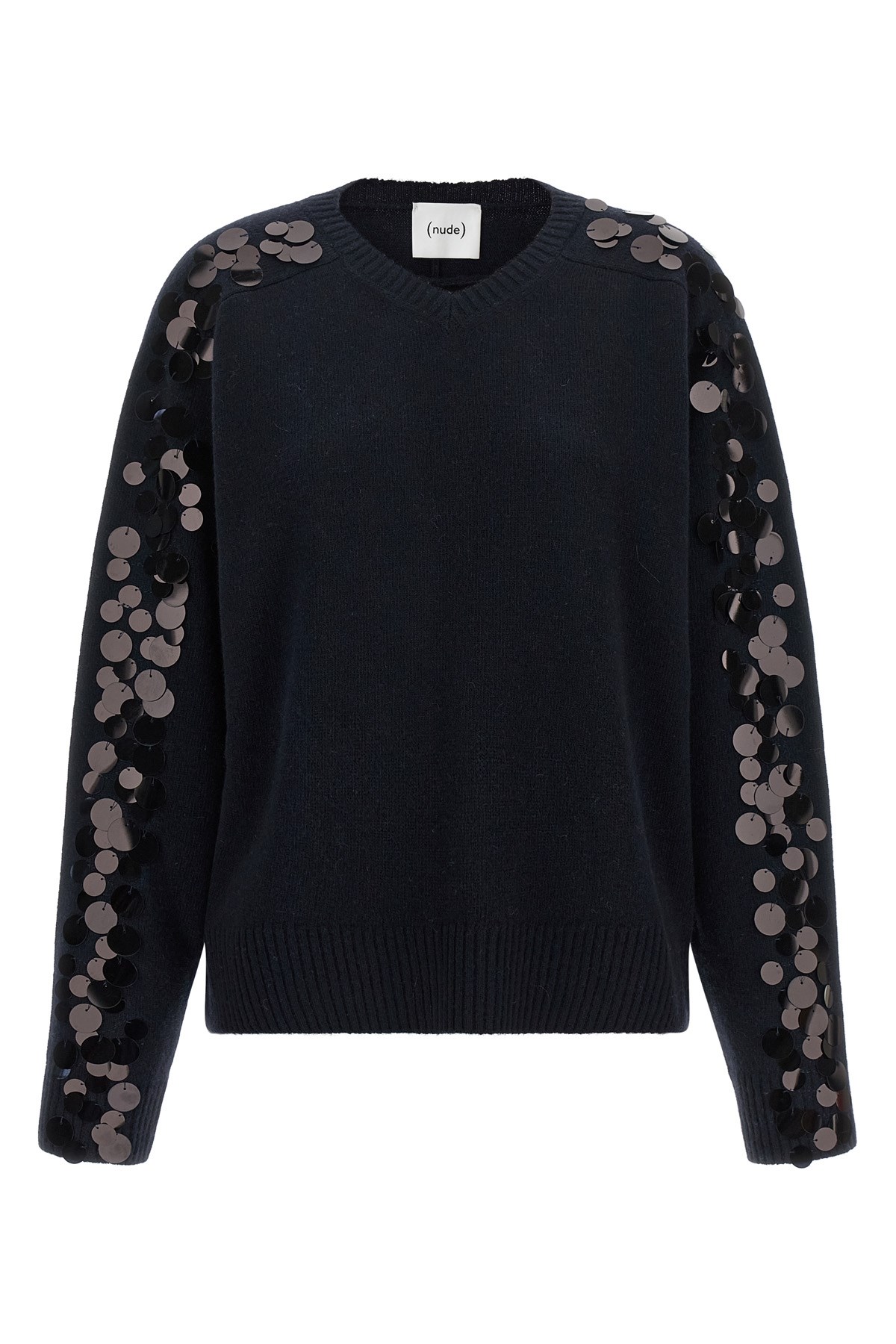 Nude Sequin Sweater In Blu