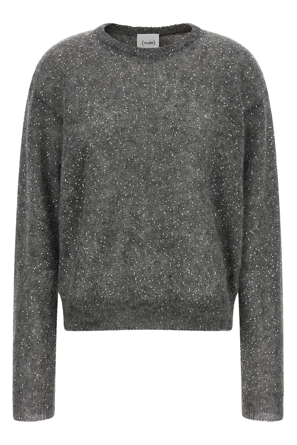 Nude Micro Sequin Sweater In Grigio