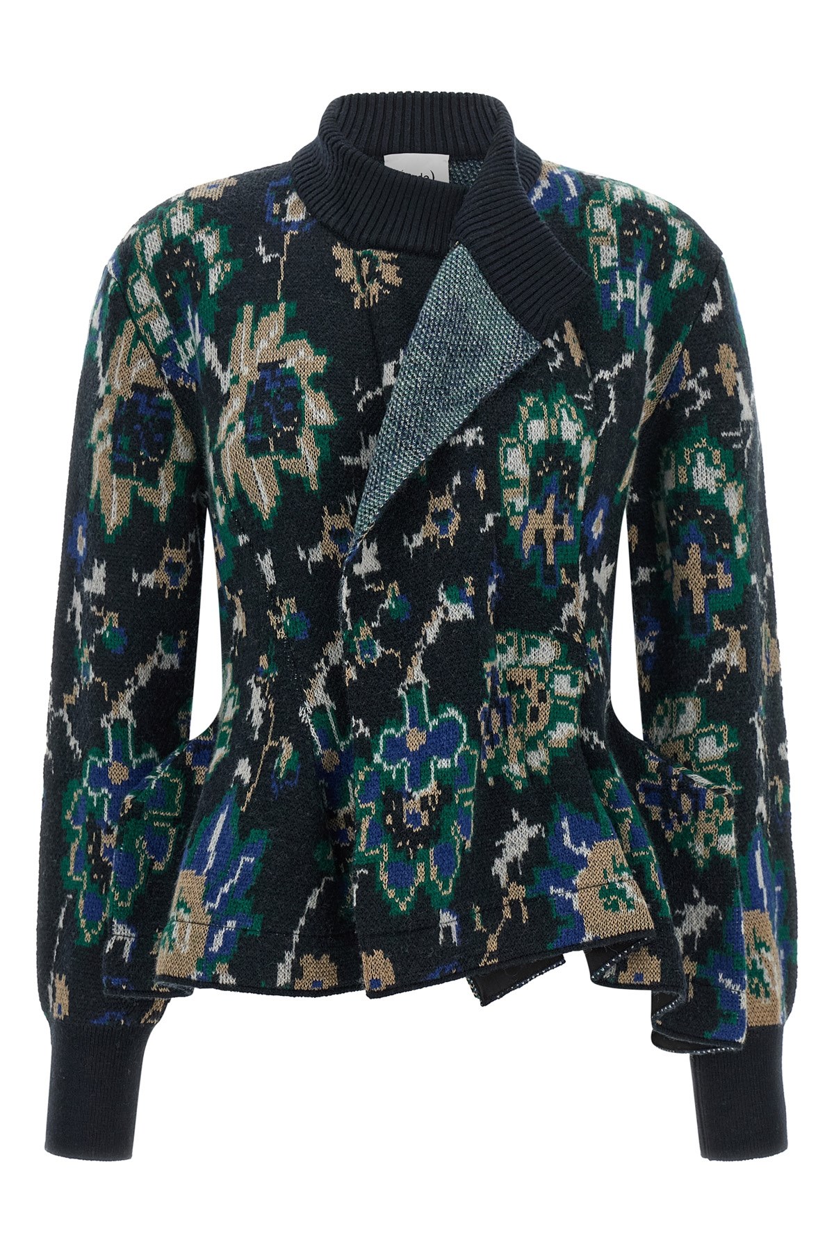 Nude Peplos Cardigan In Multi
