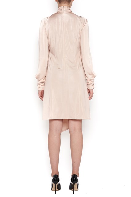 asymmetical crew neck long sleeves dress