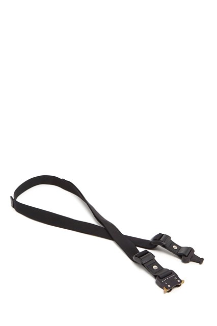 Belt with leather buckle