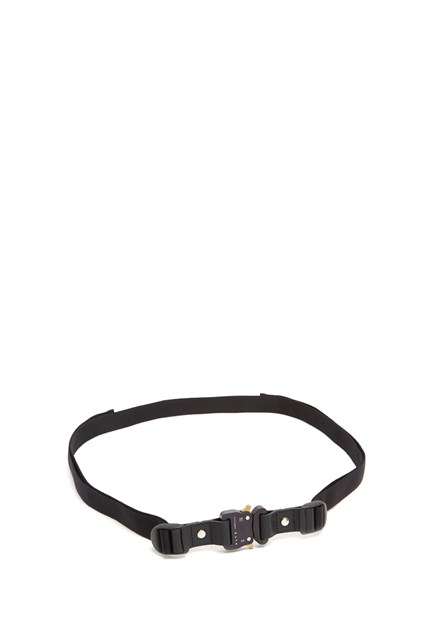 Belt with leather buckle