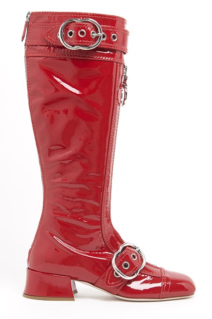 Painted Knees Boots with Buckles