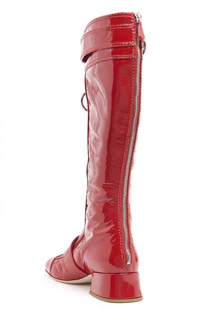 Painted Knees Boots with Buckles